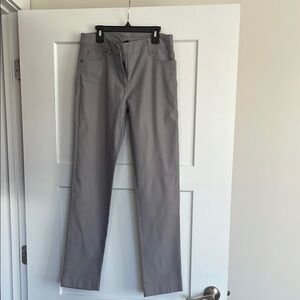 Gray Straight-Leg Pants